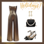 She finds her 1980s story in this Metallic Gold 1980s Cowl Neck Spaghetti Strap Jumpsuit