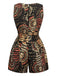 Multiclor 1970s Boho Irregular Print Romper - vintage jumpsuit, retro fashion
