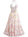 Multicolor 1930s Print Spaghetti Strap Dress Dress