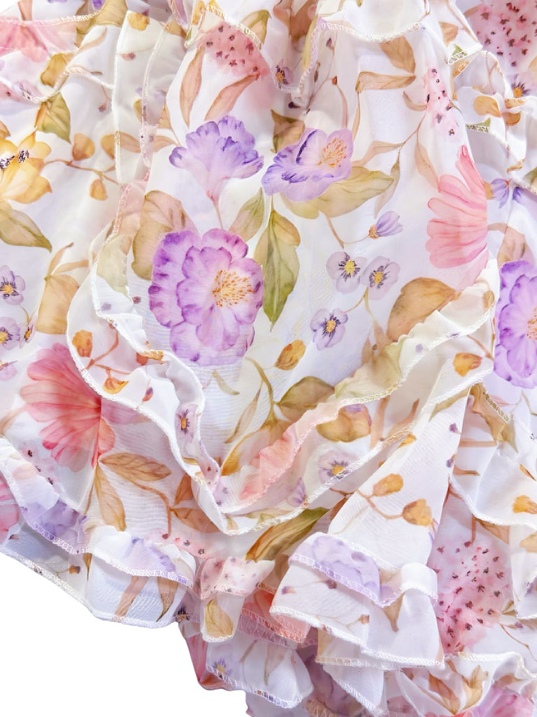 Multicolor 1930s Print Spaghetti Strap Dress Dress