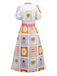 Multicolor 1930s Floral Sun Moon Belted Dress - vintage dress, retro fashion