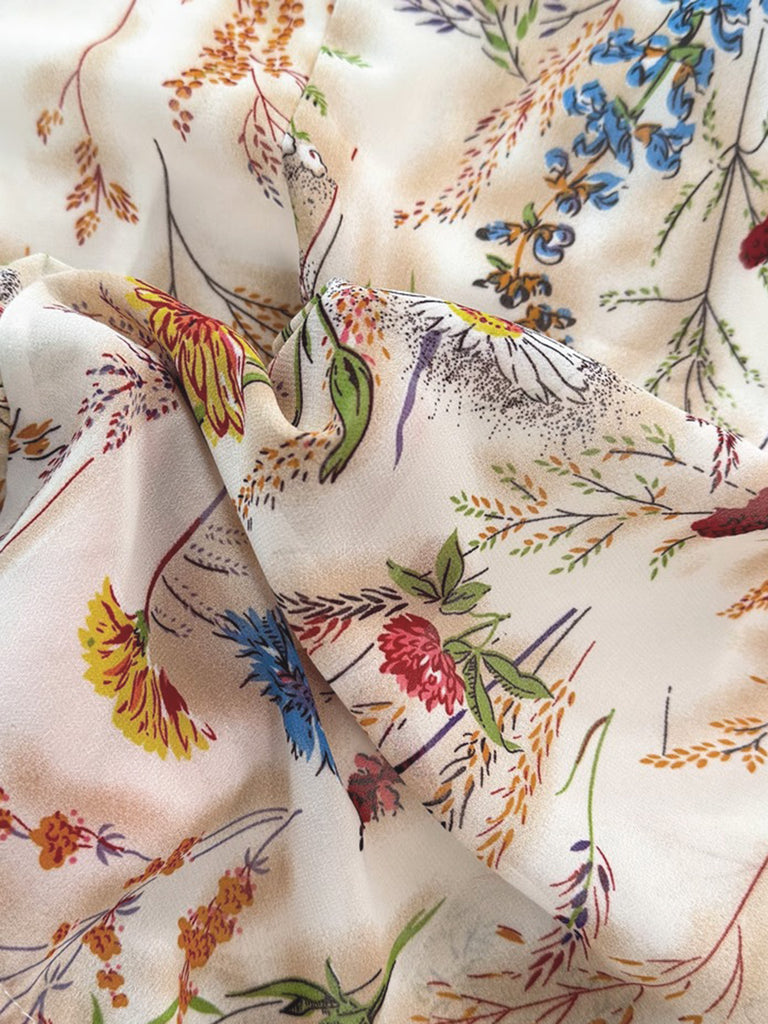 [Pre-Sale] [Plus Size] Multicolor 1930s Floral V-Neck Bohemian Slip Dress, vintage dress, retro fashion, floral print - perfect for women who love vintage and retro fashion