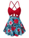 1940s Floral Hollow Straps Swim | 1940s | vintage dress, retro fashion