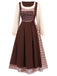 She slips into this Multicolor 1940s Floral Plaid Pastoral Dress and suddenly it's a 1940s daydream