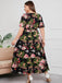 Multicolor 1940s Floral V-Neck Tie-Up Dress — vintage elegance for the modern woman