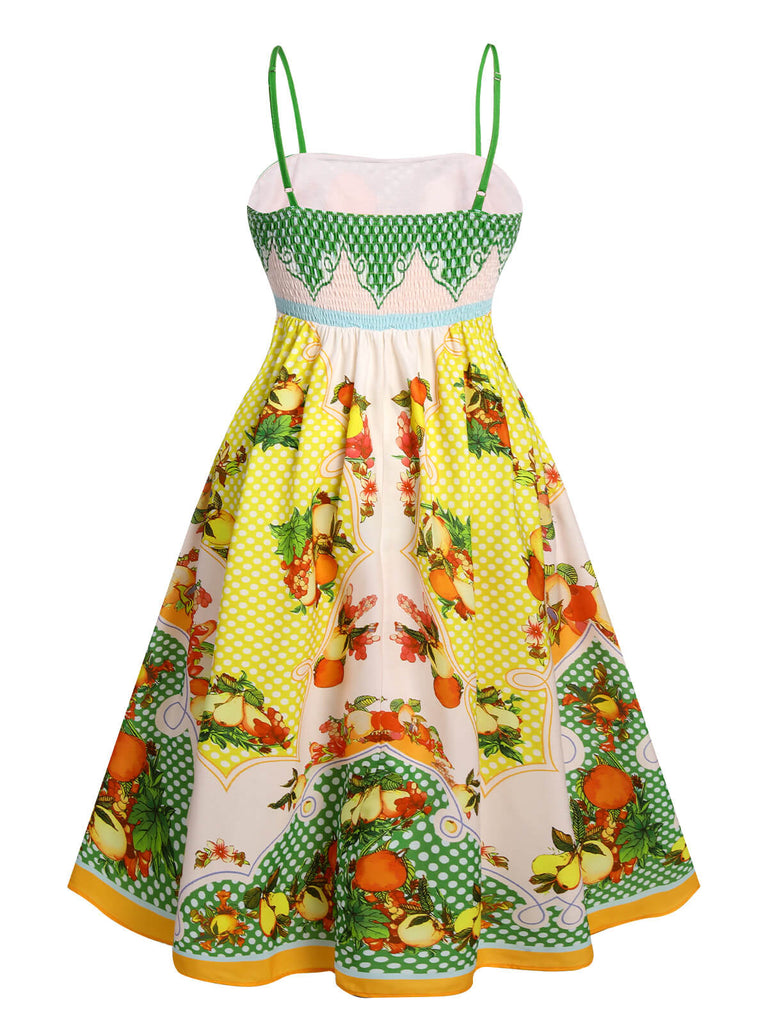retro print midi dress Retro Print Irregular Twill Trim Knit Backless Midi Dress Likemychoice