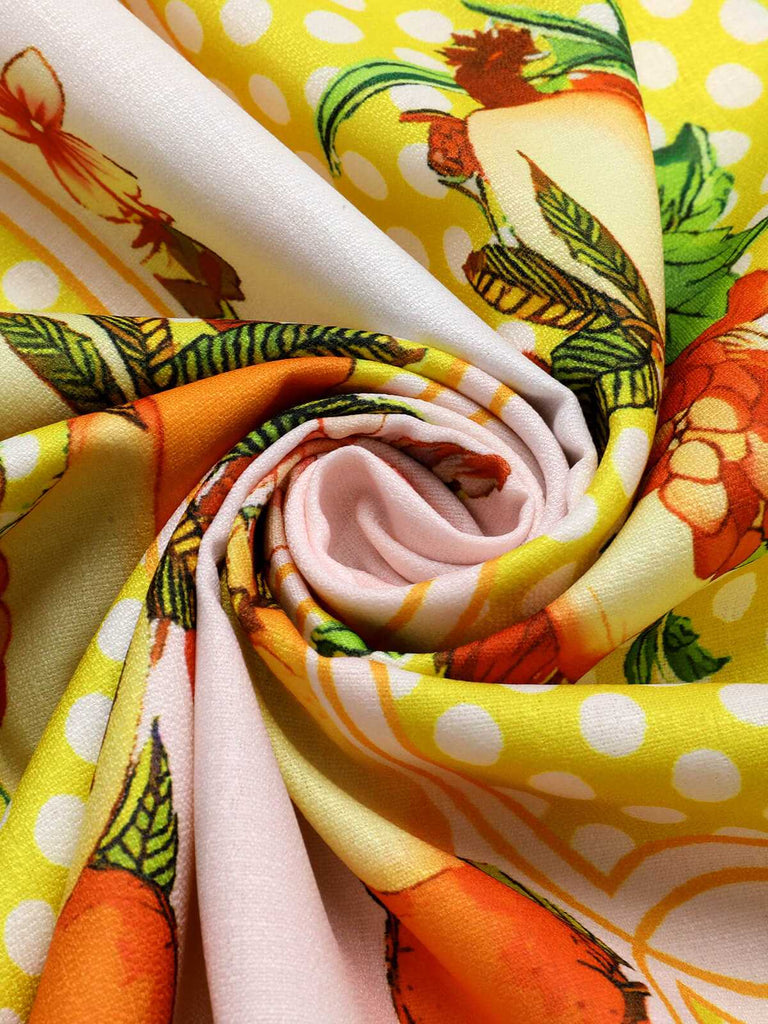 knee length dresses for ladies Retro Print Midi Dress Small main image 1