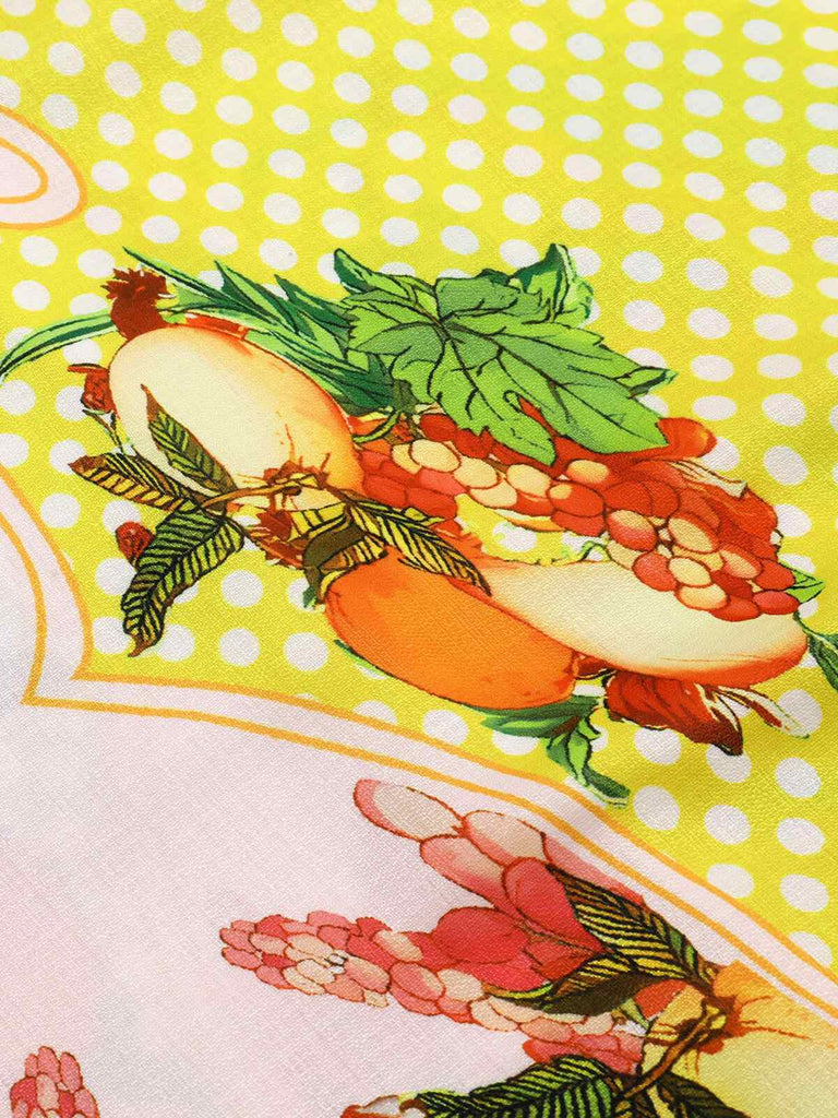 Multicolor 1940s Lemonis Print Midi Dress | Retro Stage