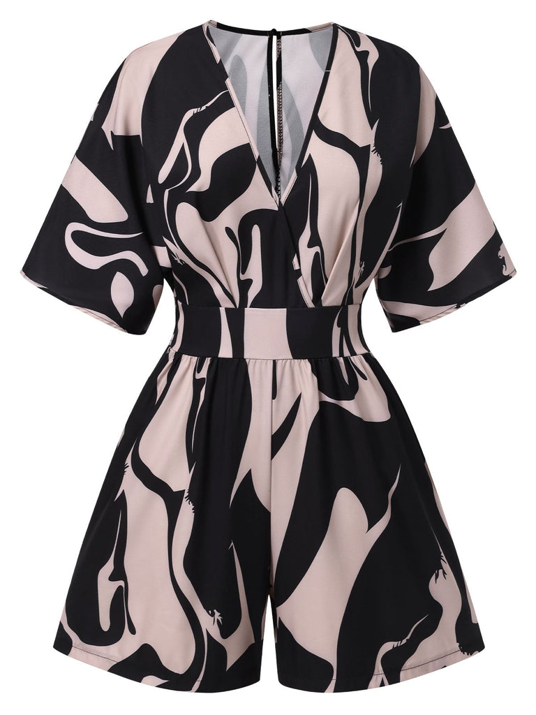 1940s Surplice VNeck Printed Batwing | 1940s | vintage romper, retro jumpsuit