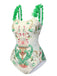 Multicolor 1950s 3D-Flowers Spaghetti Straps Swimsuit, vintage swimsuit, pin-up swimwear - perfect for women who love vintage and retro fashion