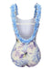 Multicolor 1950s 3D-Flowers Spaghetti Straps Swimsuit, vintage swimsuit, pin-up swimwear - perfect for women who love vintage and retro fashion