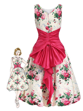 1950s Back Bow Antique Floral | 1950s | vintage dress, retro fashion