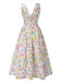 1950s Deep VNeck Antique Floral | 1950s | vintage dress, retro fashion