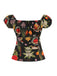 Multicolor 1950s Floral U-Neck Cap Top - vintage fashion, retro style