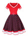 Multicolor 1950s Polka Dots Patchwork Belted Dress: timeless style reimagined