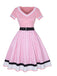 Multicolor 1950s Polka Dots Patchwork Belted Dress: timeless style reimagined