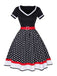 Multicolor 1950s Polka Dots Patchwork Belted Dress: timeless style reimagined