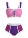 Multicolor 1950s Rapunzel Princess Swimsuit - vintage swimsuit, pin-up style