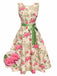 Multicolor 1950s Rose Pictorial Belted Dress: where 1950s romance meets her modern spirit