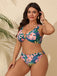 Multicolor 1950s Tropical Floral Bikini Set - vintage fashion, retro style