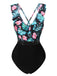 Multicolor 1950s Tropical Ruffle Swimsuit, vintage swimsuit, pin-up swimwear - perfect for women who love vintage and retro fashion