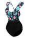 Multicolor 1950s Tropical Ruffle Swimsuit, vintage swimsuit, pin-up swimwear - perfect for women who love vintage and retro fashion