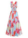 Pat 1950s Floral V Neck Dress 2