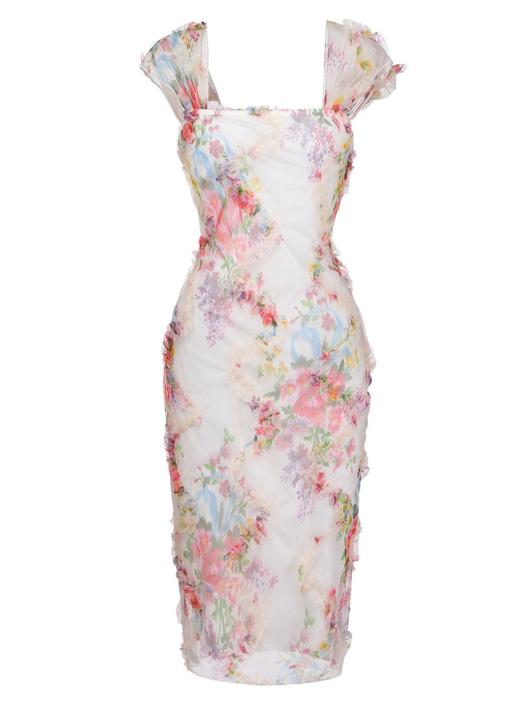 Pat 1950s Floral Vintage Classic Dress 7