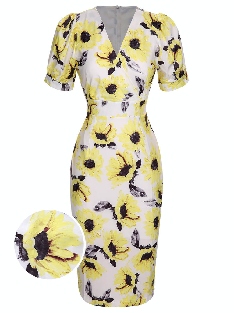 retro sunflower dress Sunflower Vintage Dress