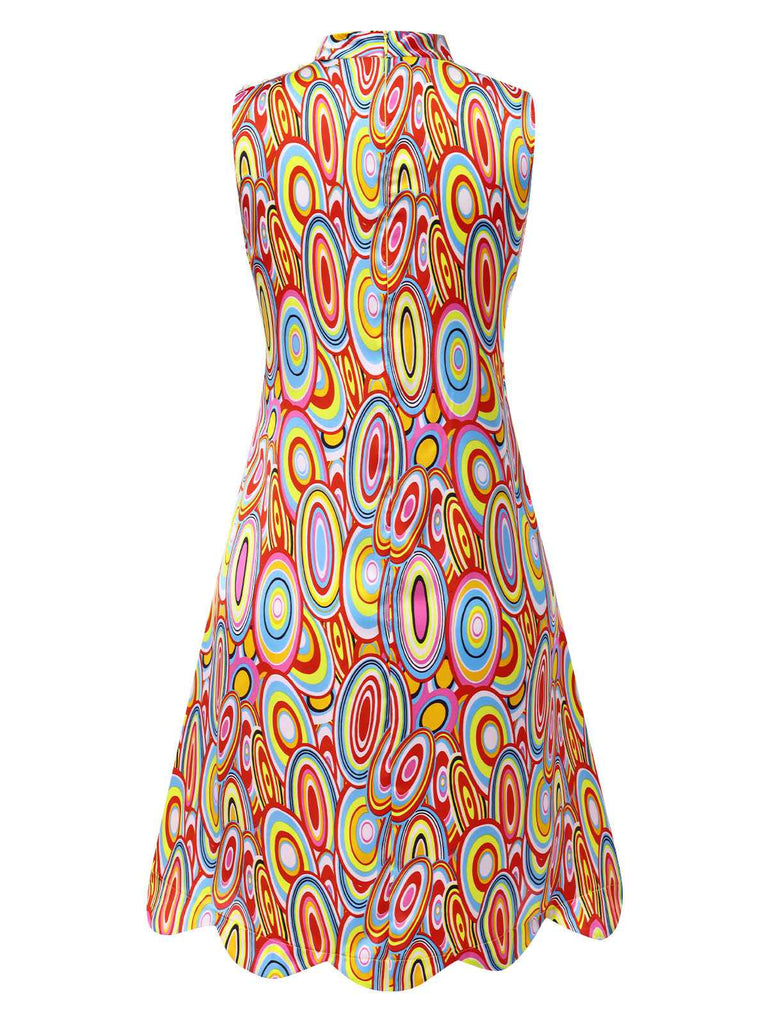 Multicolor 1960s Pearl Button Sleeveless Dress, vintage dress, retro fashion - perfect for women who love vintage and retro fashion