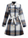 Multicolor 1960s Plaid Belted Shirt Dress - vintage dress, retro fashion