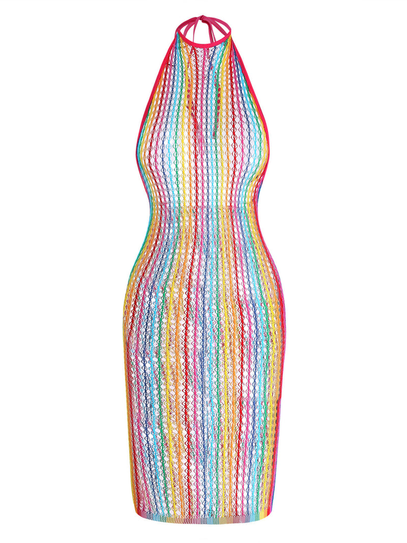 knee length dresses for ladies Rainbow Mesh Dress – Copper Lane Gifts & Interiors main image 1