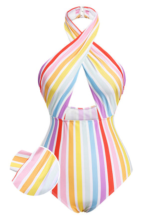 1960s Stripe Halter Swimsuit | 1960s | vintage swimsuit, retro beachwear