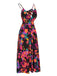 Multicolor 1970s Abstract Floral A-line Strap Dress, vintage dress, retro fashion, floral print - perfect for women who love vintage and retro fashion