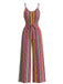 Multicolor 1950s Vintage Floral Striped Jumpsuit