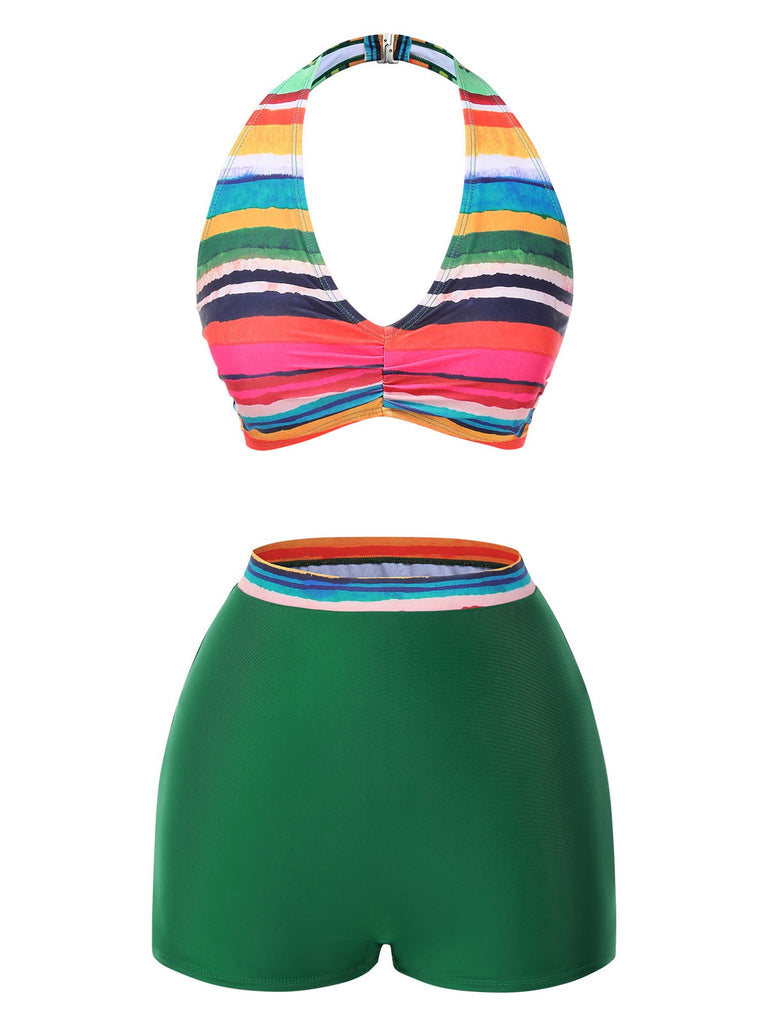 1970s Boho Stripes Swimsuit With | 1970s | vintage swimsuit, retro beachwear