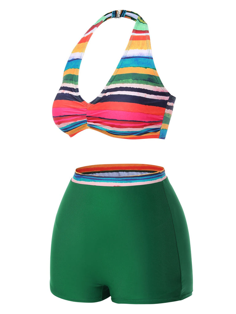 1970s Boho Stripes Swimsuit With | 1970s | vintage swimsuit, retro beachwear