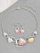 Multicolor Shell Necklace & Earrings Set - vintage fashion, retro style