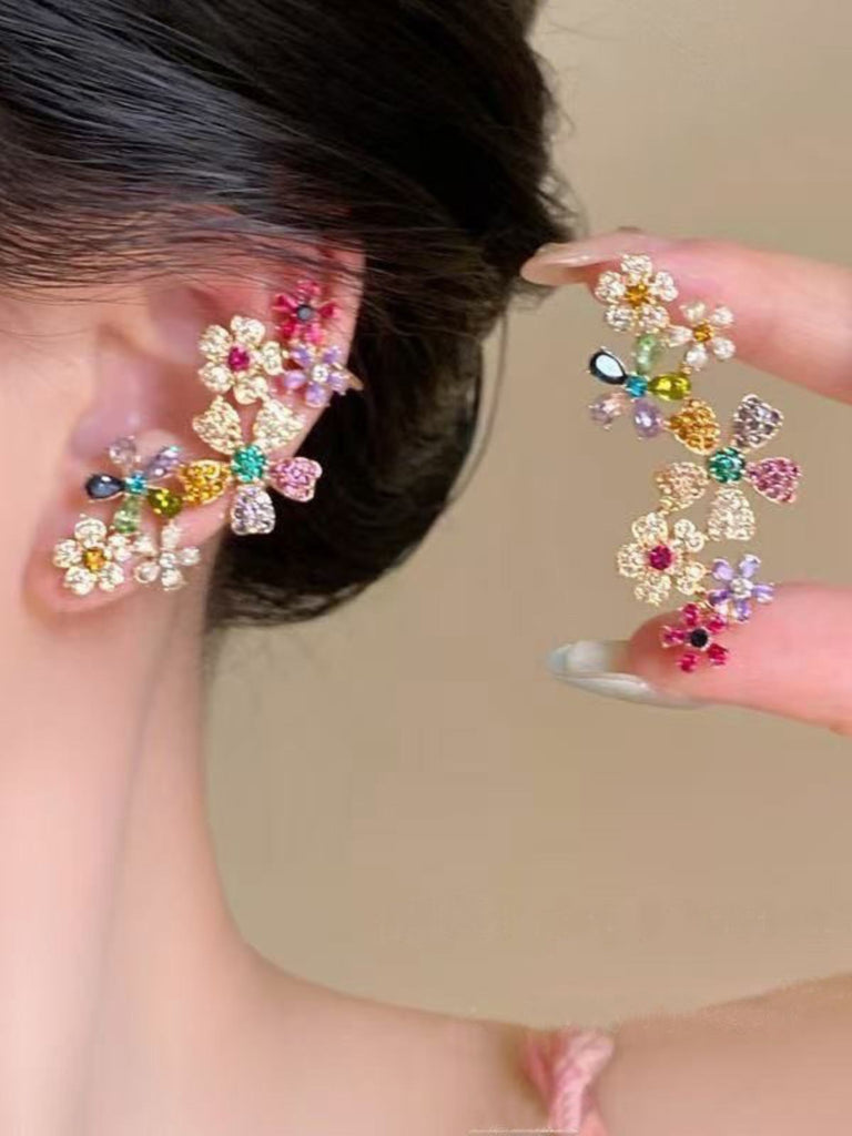 Multicolor Vintage Dangle Elegant Delicate Earrings - vintage fashion, retro style