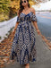 Plus Size Blue 1950s Floral Ruffle Striped Dress 5