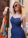 Navy Blue 1930s Cowboy Solid Strap Jumpsuit: timeless style reimagined