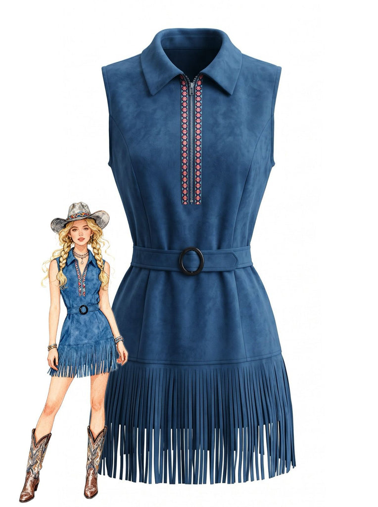 blue suede dress Short Lace Feminine & Sophisticated  Maison Nadine this tailored mini features a collared neckline Celine Faux Suede Shirt Dress