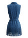 Navy Blue 1970s Faux Suede Western Fringe Belted Dress, vintage dress, retro fashion - perfect for women who love vintage and retro fashion