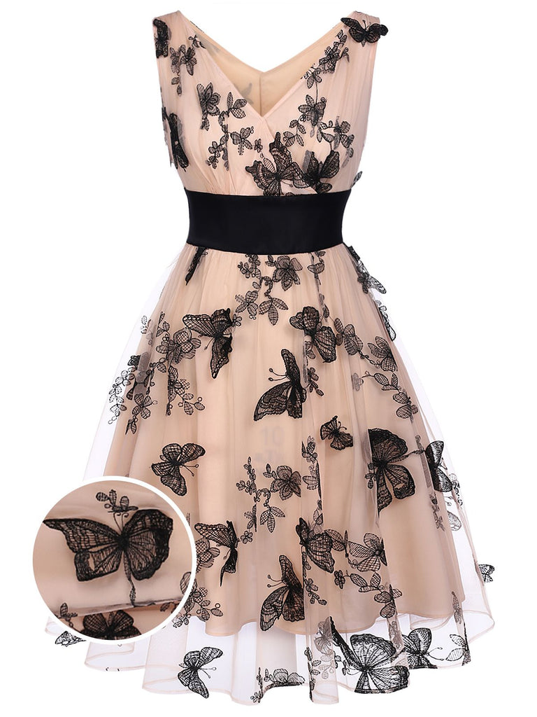 Nude 1950s Lace Butterfly Swing Vintage Dress, vintage dress, retro fashion, rockabilly, pin-up fashion - perfect for women who love vintage and retro fashion