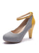 Vintage Houndstooth Colorblock Ankle Strap Cone Heels