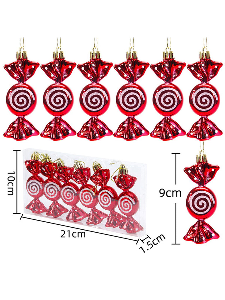 Painted Spiral Glitter Candy Christmas Tree Decorations