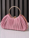Pleated Ring-Handle Evening Bag