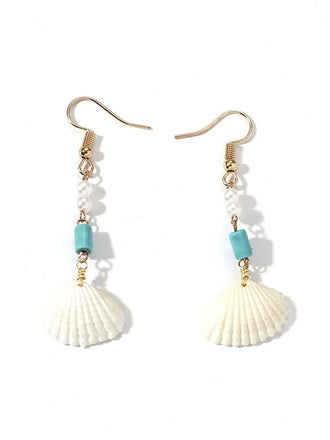 Vintage Pearl Seashell Drop Earrings