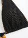 Black 1960s Knitted Beaded Bikini Set