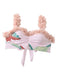Pink 1950s Spaghetti Strap 3D Floral Swimsuit